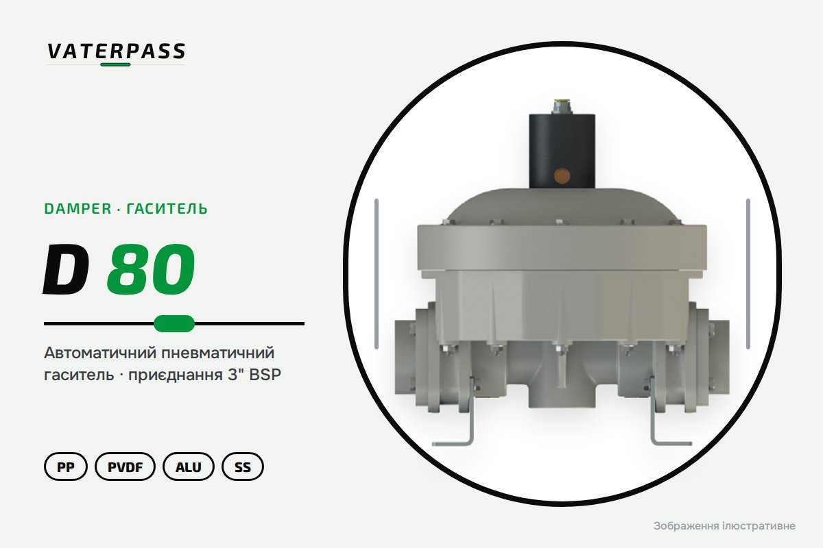 Гаситель пульсаций Vaterpass D80, 3″ BSP