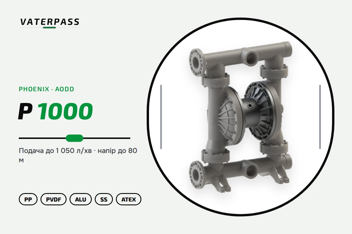 Vaterpass Phoenix P1000: 1 050 л/мин, 80 м