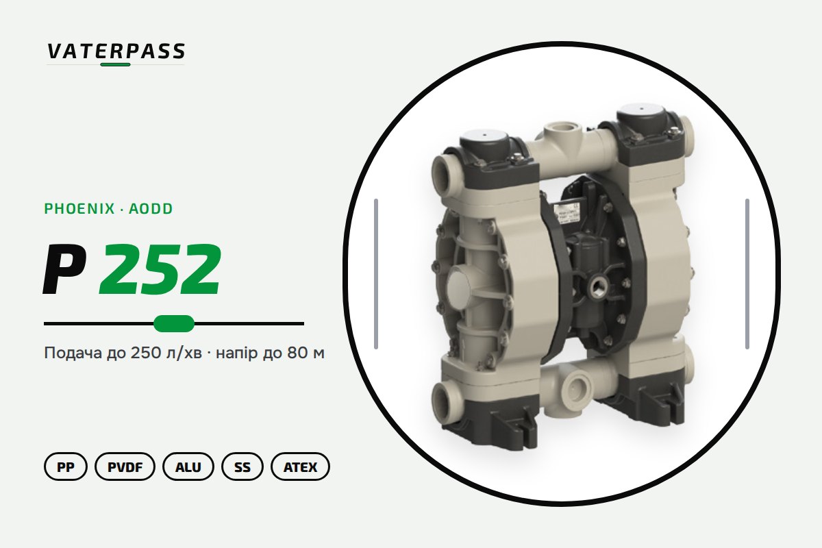 Vaterpass Phoenix P252: 250 л/мин, 80 м