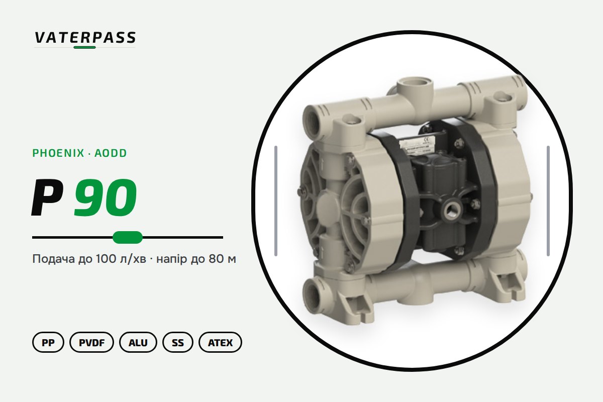 Vaterpass Phoenix P90: 100 л/мин, 80 м